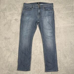Paige Federal Slim Straight Jeans Mens 34x30 Blue Wash Stretch Denim USA Casual